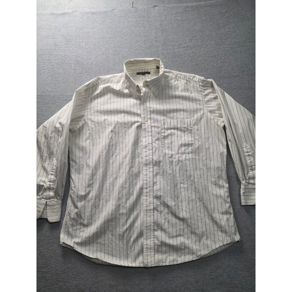 Tommy Hilfiger Other - Tommy Hilfiger Mens White Black Pinstripe Button Down‎ Shirt 16.5 32/33 Cotton